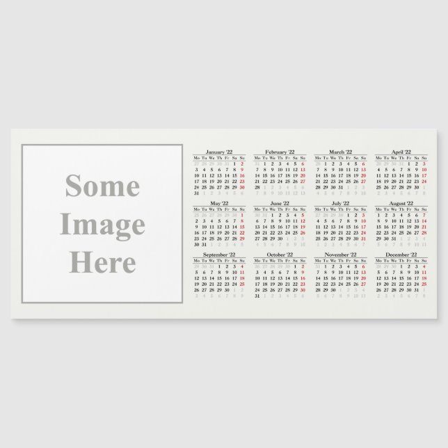 modèle de calendrier 2022 (Devant)