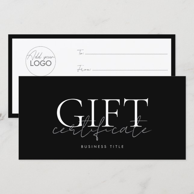 Modèle de carte cadeau imprimable facile à Customi (Devant / Derrière)
