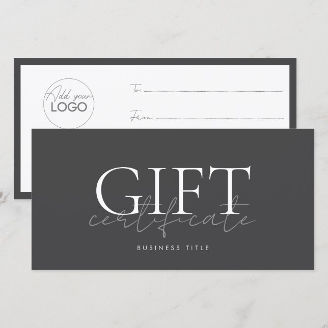 Modèle de carte cadeau imprimable facile à Customi (Devant / Derrière)