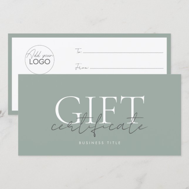 Modèle de carte cadeau imprimable facile à Customi (Devant / Derrière)