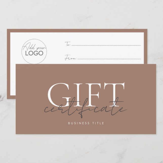 Modèle de carte cadeau imprimable facile à Customi (Devant / Derrière)