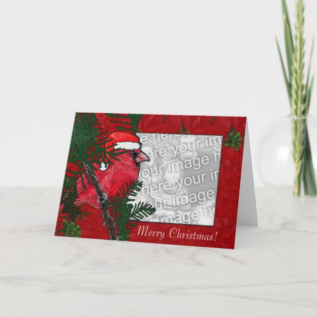 Modèle de carte - cardinal de Noël (Devant)