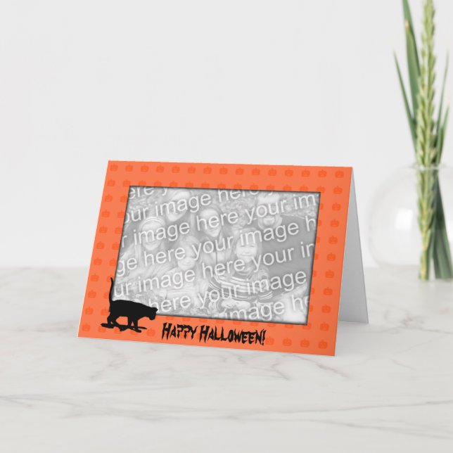 Modèle de carte - chat noir Halloween (Devant)