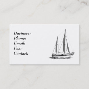 Modèle de carte d'affaires blanche de bateau à voi