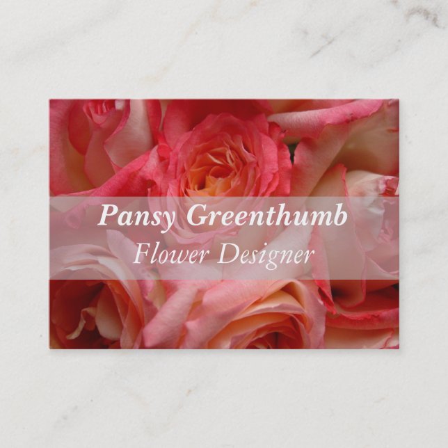 MODÈLE DE CARTE D'AFFAIRES FLORALE rose (Devant)