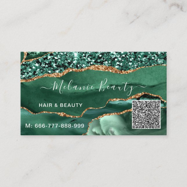 Modèle de carte d'affaires Green Gold Parties scin (Devant)