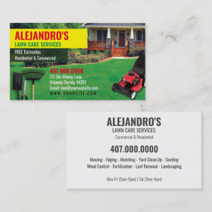 Modèle de carte d'affaires Landscaping Lawn Care M