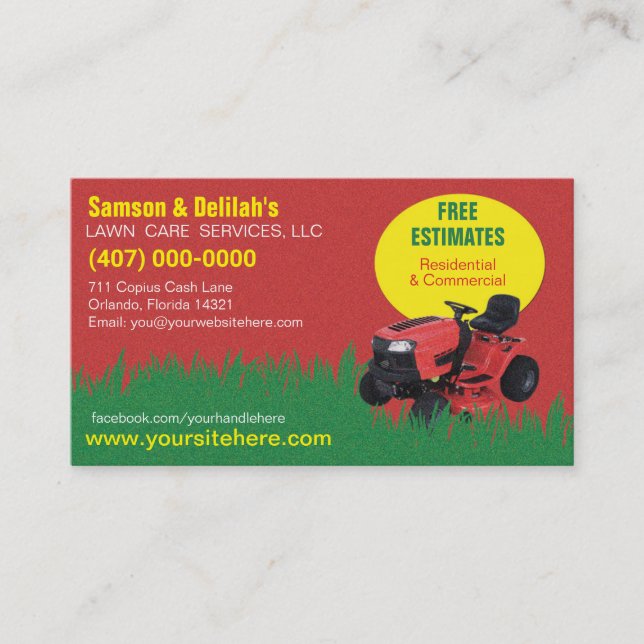 Modèle de carte d'affaires Landscaping Lawn Care M (Devant)