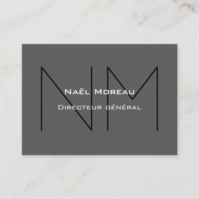Modèle de carte d'affaires moderne avec monogramme (Devant)