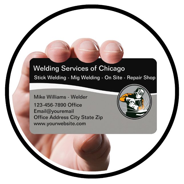 Modèle de carte d'affaires moderne Welding Service (Créateur téléchargé)