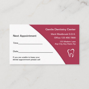 Modèle de carte d'affaires pour un dentiste modern
