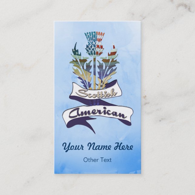 Modèle de carte d'affaires Scottish American Thist (Devant)