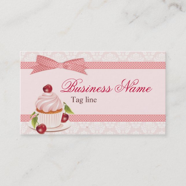 Modèle de carte d'affaires Sweet Cupcake (Devant)