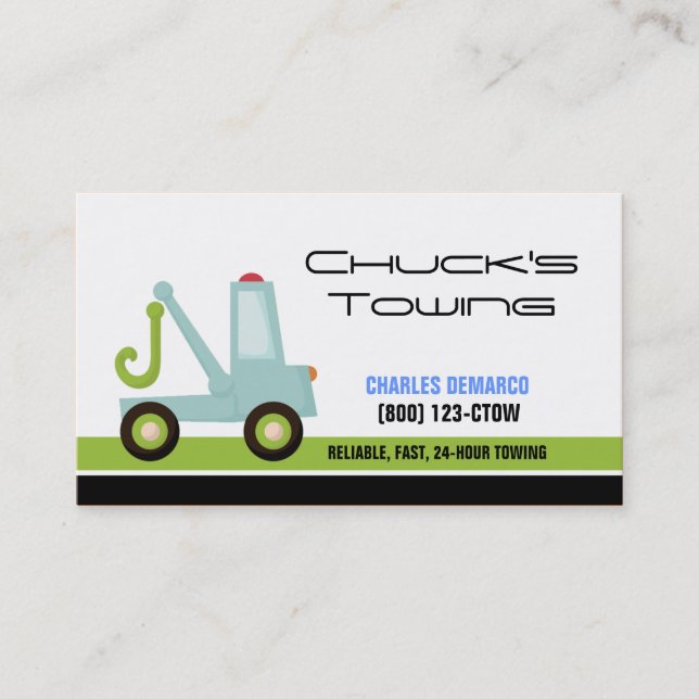 Modèle de carte d'affaires Tow Truck Automotive Ve (Devant)
