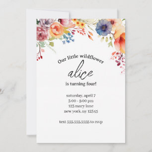 Modèle de carte d'anniversaire modifiable Wildflow