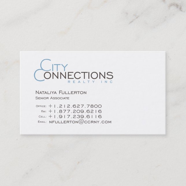 Modèle de carte de CCRNY pour Fullerton (Devant)
