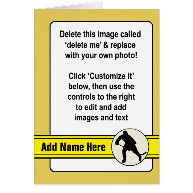 Modèle de carte de commerce de hockey (Devant)