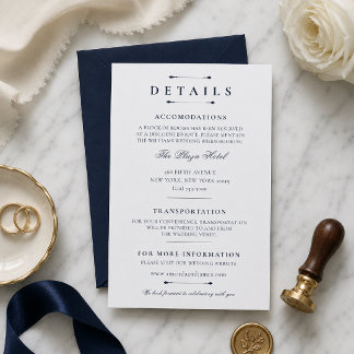 Modèle de carte de détails de mariage de luxe mini