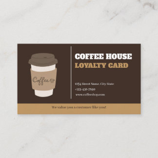 Modèle de carte de fidélité de salon de café minim