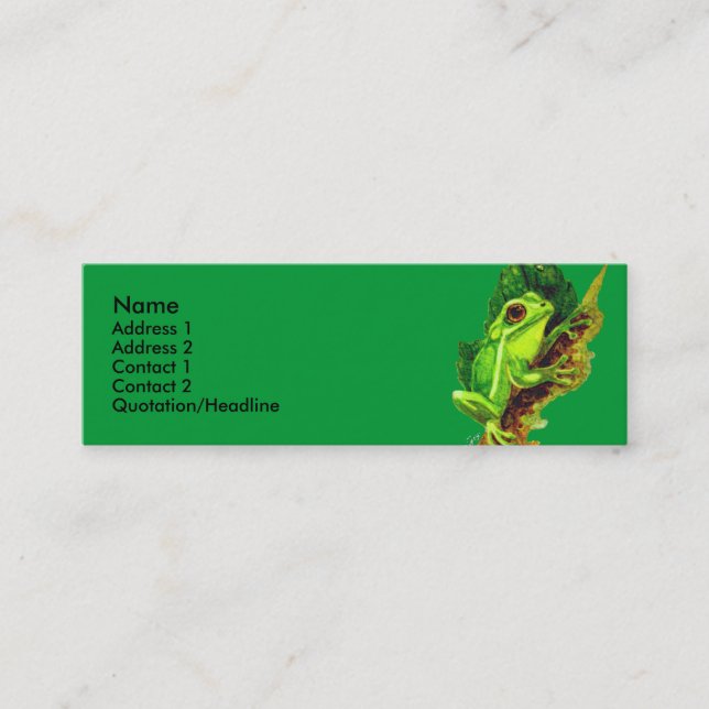 Modèle de carte de profil - grenouille (Devant)