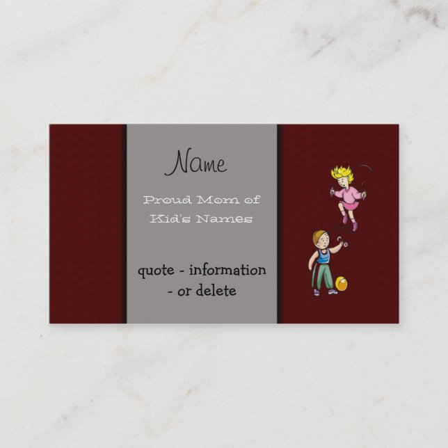 Modèle de carte de profil maman (Devant)