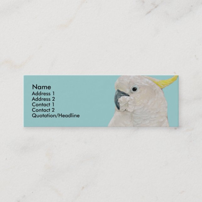 Modèle de carte de profil - perroquet de cacatoès (Devant)