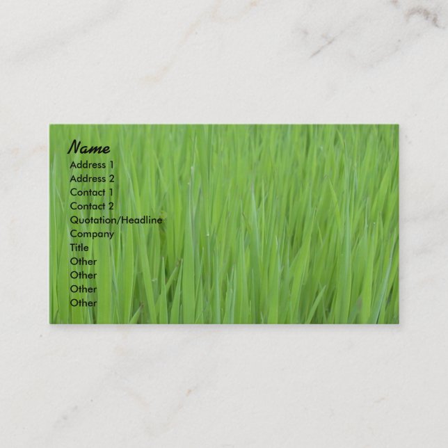 Modèle de carte de profil - texture d'herbe verte (Devant)