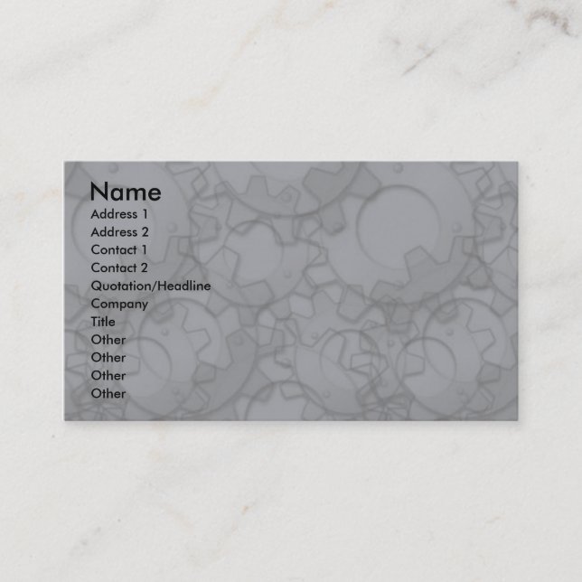 Modèle de carte de profil - vitesses en métal (Devant)