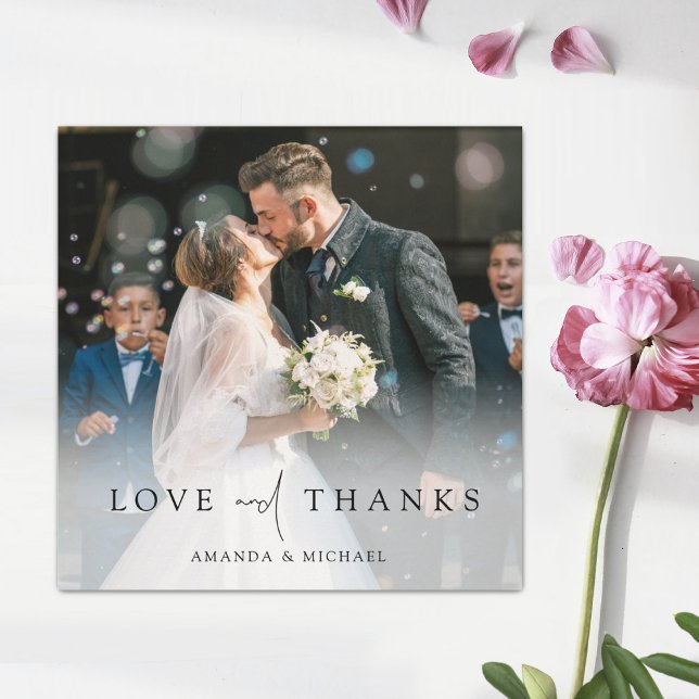 Modèle de Carte de remerciements de Mariage photo  (Créateur téléchargé)
