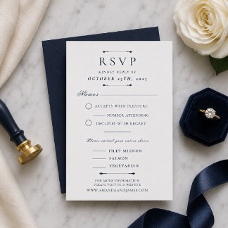 Modèle de carte de réponse de mariage de luxe mini
