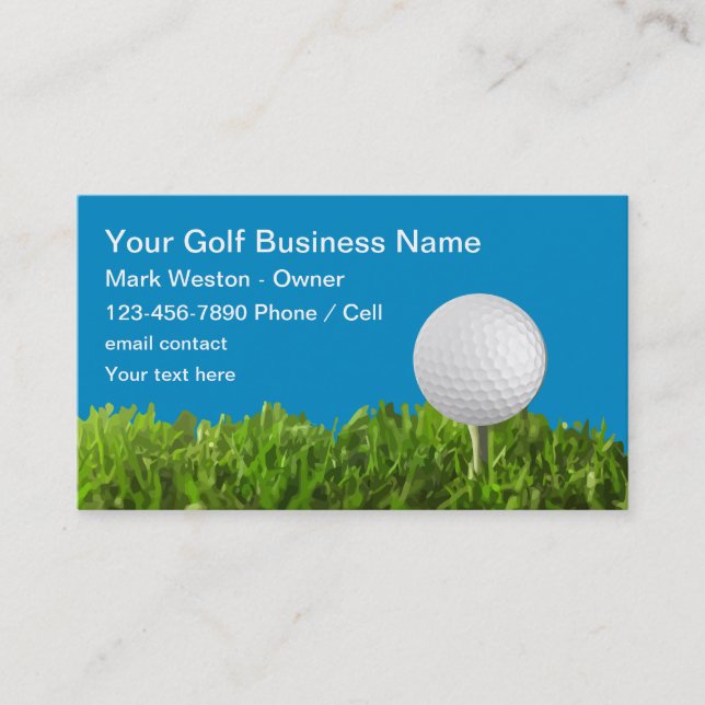 Modèle de carte de visite à thème de golf (Devant)