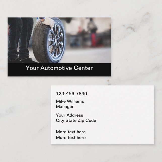 Modèle de carte de visite Automotive Services (Devant / Derrière)