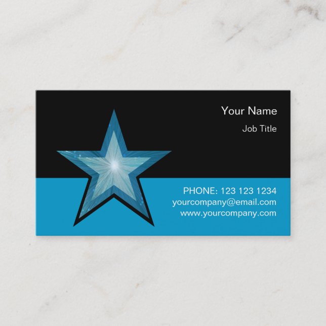 Modèle de carte de visite Blue Star (Devant)