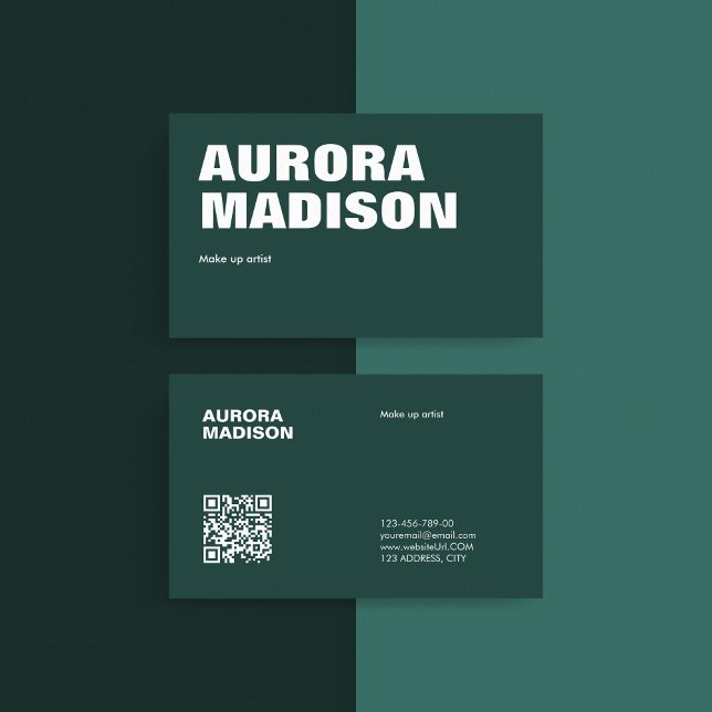 Modèle de carte de visite Boho modifié Code QR (Editable Boho Business Card Template QR Code)