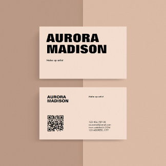 Modèle de carte de visite Boho modifié Code QR