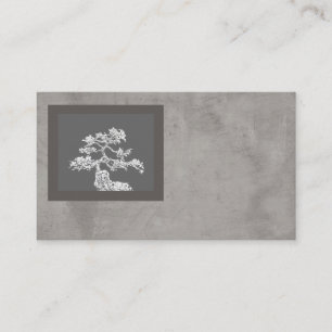 modèle de carte de visite bonsai art en gris dépri