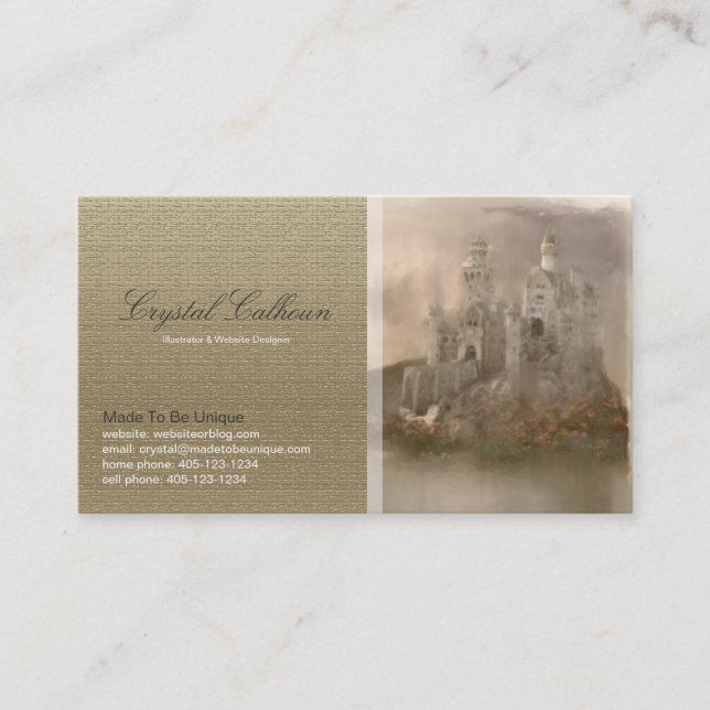 Modèle de carte de visite - château d'imaginaire (Devant)
