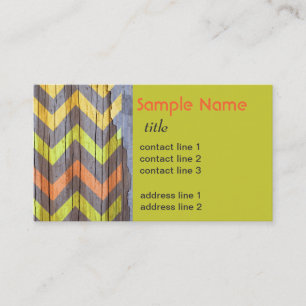 modèle de carte de visite coloré chevron motif