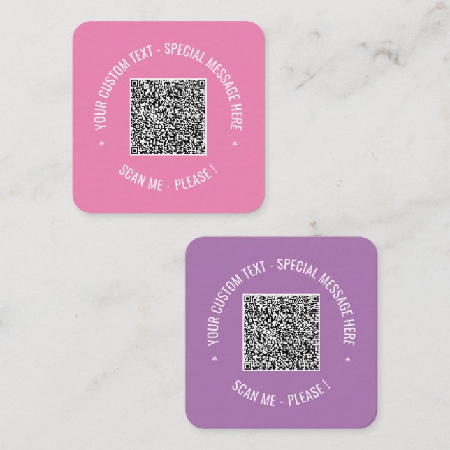 Modèle de carte de visite couleur de texte QR pers (Devant / Derrière)