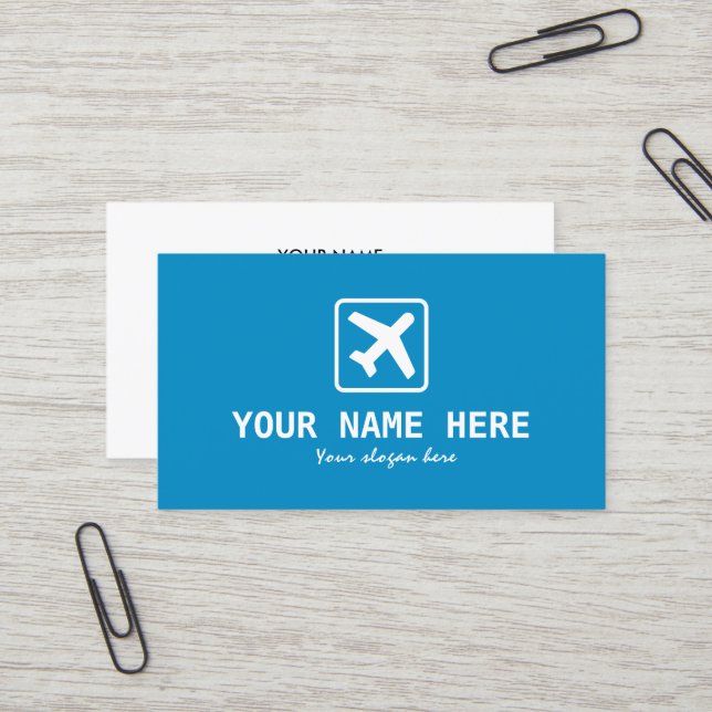 Modèle de carte de visite d'avion (Devant/Arrière en situation)