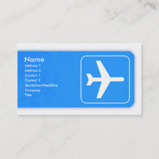 Modèle de carte de visite d'avion