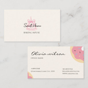 Modèle de carte de visite de boulangerie mignonne 