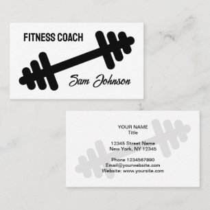 Modèle de carte de visite de coach fitness avec lo