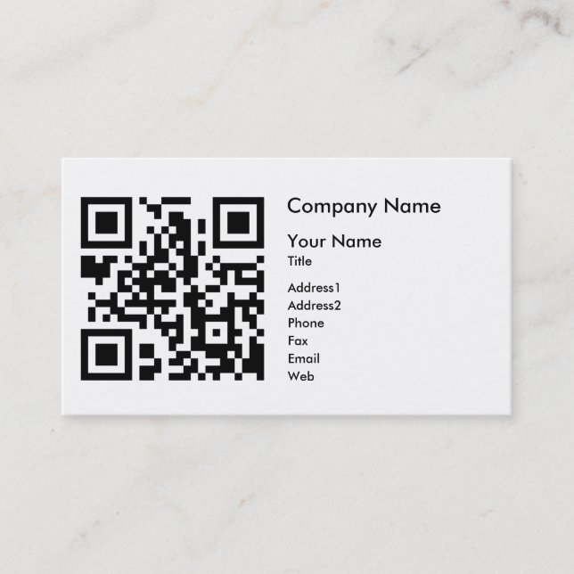 Modèle de carte de visite de code de QR - (Devant)