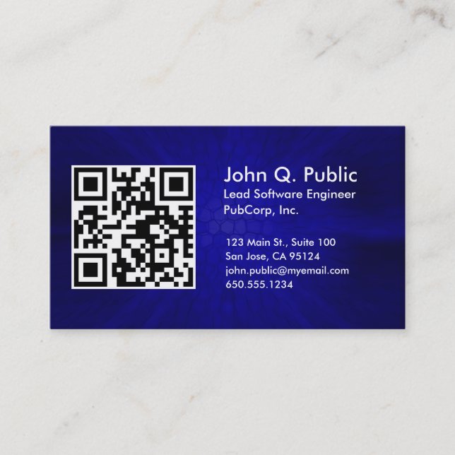 Modèle de carte de visite de code de QR (Devant)