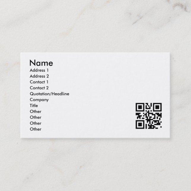 Modèle de carte de visite de code de QR (Devant)
