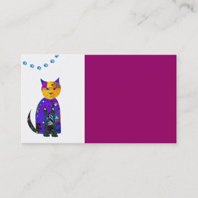 modèle de carte de visite de collage kitty (Devant)