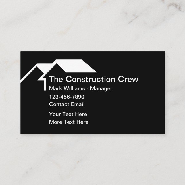 Modèle de carte de visite de construction classiqu (Devant)