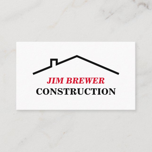 Modèle de carte de visite de construction pour con (Devant)