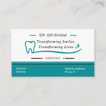 Modèle de carte de visite de dentiste moderne